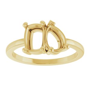 10K Yellow Gold Two-Stone Ring Mounting – image 6