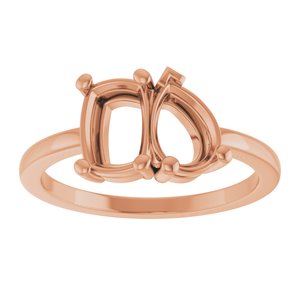 14K Rose Gold Two-Stone Ring Mounting – image 6
