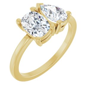 14K Yellow Gold Two-Stone Ring Mounting