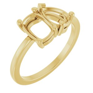 10K Yellow Gold Two-Stone Ring Mounting – image 2