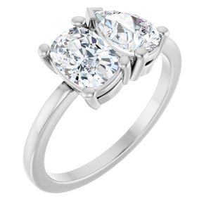 Platinum Two-Stone Ring Mounting
