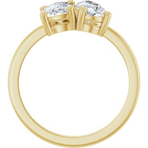 14K Yellow Gold Two-Stone Ring Mounting – image 3