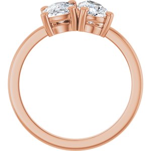 14K Rose Gold Two-Stone Ring Mounting – image 3
