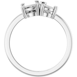 Sterling Silver Two-Stone Ring Mounting – image 4