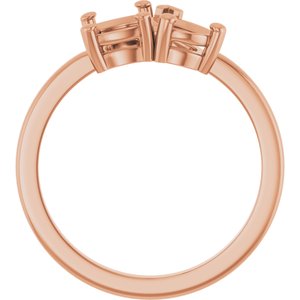 14K Rose Gold Two-Stone Ring Mounting – image 4