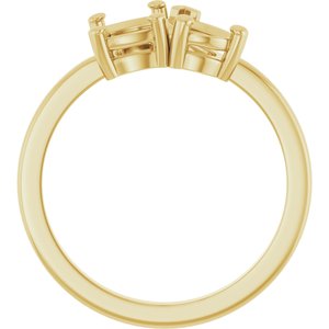 14K Yellow Gold Two-Stone Ring Mounting – image 4