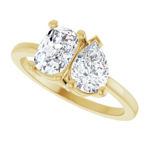 14K Yellow Gold Two-Stone Ring Mounting – image 8