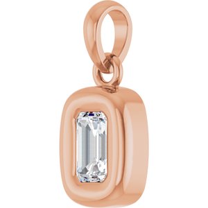 14K Rose Gold 1/3 CT Natural Diamond Charm/Pendant – image 2