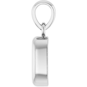 14K White Gold 5x3 mm Emerald Back-Set Charm/Pendant Mounting – image 6