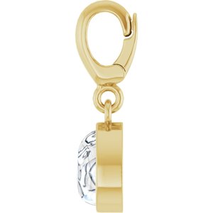 18K Yellow Gold-Plated Sterling Silver 6x4 mm Pear Cabochon Charm/Pendant Mounting – image 5