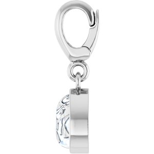 14K White Gold 6x4 mm Pear Cabochon Charm/Pendant Mounting – image 5
