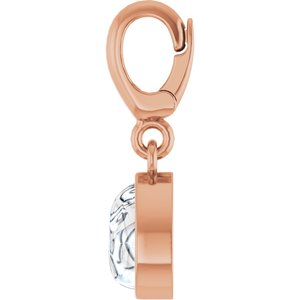 14K Rose Gold 6x4 mm Pear Cabochon Charm/Pendant Mounting – image 5