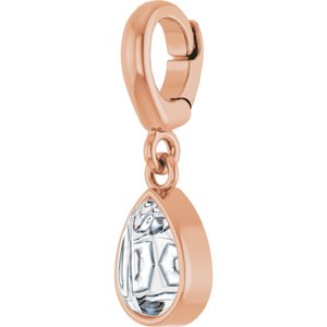 14K Rose Gold 6x4 mm Pear Cabochon Charm/Pendant Mounting – image 3