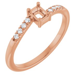 14K Rose Gold 4x3 mm Emerald .07 CTW Lab-Grown Diamond Semi-Set Bypass Ring – image 2