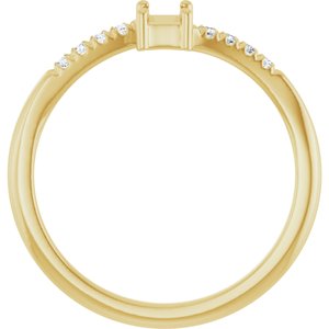 10K Yellow Gold 4x3 mm Emerald .07 CTW Lab-Grown Diamond Semi-Set Bypass Ring – image 4