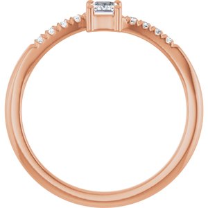 14K Rose Gold 1/3 CTW Natural Diamond Bypass Ring – image 2