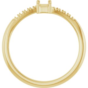 10K Yellow Gold 4x3 mm Emerald Accented Bypass Ring Mounting – image 4