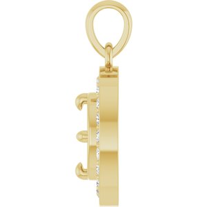 10K Yellow Gold 5 mm Round 1/6 CTW Lab-Grown Diamond Semi-Set Halo-Style Charm/Pendant – image 6