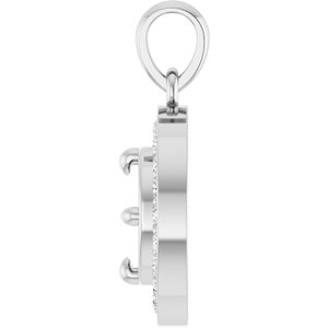 Sterling Silver 5 mm Round 1/6 CTW Lab-Grown Diamond Semi-Set Halo-Style Charm/Pendant – image 6