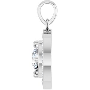 Sterling Silver 5 mm Round Claw-Prong Halo-Style Charm/Pendant Mounting – image 5