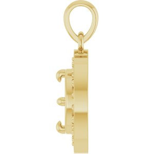 10K Yellow Gold 5 mm Round Claw-Prong Halo-Style Charm/Pendant Mounting – image 6