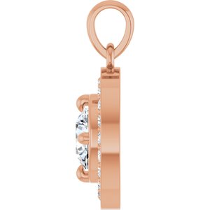 14K Rose Gold 5 mm Round Claw-Prong Halo-Style Charm/Pendant Mounting – image 5