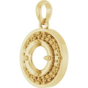 10K Yellow Gold 5 mm Round Claw-Prong Halo-Style Charm/Pendant Mounting – image 4