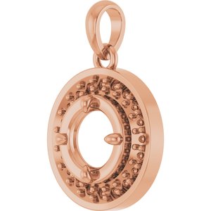 14K Rose Gold 5 mm Round Claw-Prong Halo-Style Charm/Pendant Mounting – image 4