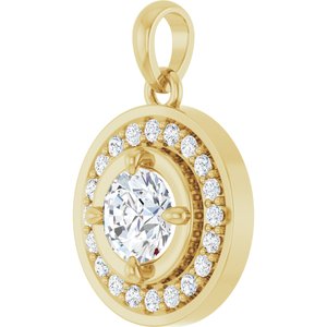 14K Yellow Gold 5/8 CTW Lab-Grown Diamond Halo-Style Charm/Pendant – image 2