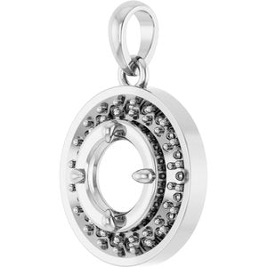 Sterling Silver 5 mm Round Claw-Prong Halo-Style Charm/Pendant Mounting – image 4