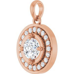 14K Rose Gold 5/8 CTW Lab-Grown Diamond Halo-Style Charm/Pendant – image 2