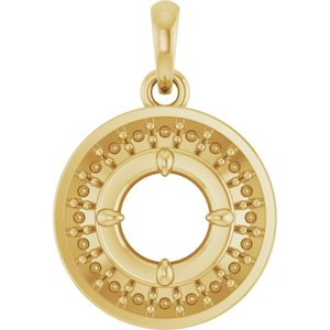 10K Yellow Gold 5 mm Round Claw-Prong Halo-Style Charm/Pendant Mounting – image 2