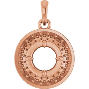 14K Rose Gold 5 mm Round Claw-Prong Halo-Style Charm/Pendant Mounting – image 2