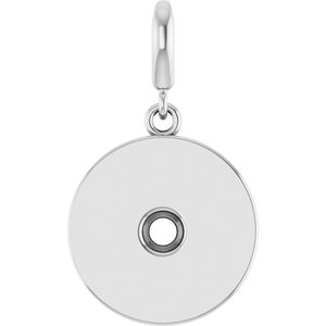 Platinum 3 mm Round Disc Charm/Pendant Mounting – image 2