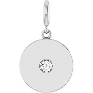 Sterling Silver 1/10 CT Lab-Grown Diamond Charm/Pendant