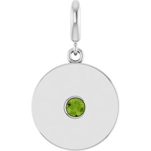 Sterling Silver Natural Peridot Charm/Pendant