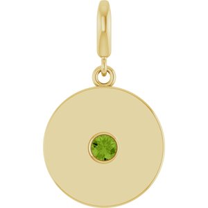 14K Yellow Gold Natural Peridot Charm/Pendant