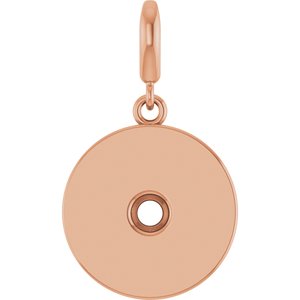 14K Rose Gold 3 mm Round Disc Charm/Pendant Mounting – image 2