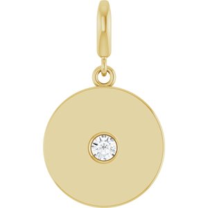 14K Yellow Gold 3 mm Round Disc Charm/Pendant Mounting