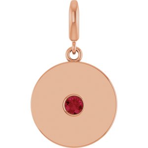 14K Rose Gold Lab-Grown Ruby Charm/Pendant