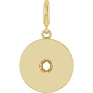 14K Yellow Gold 3 mm Round Disc Charm/Pendant Mounting – image 2