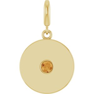 14K Yellow Gold Natural Citrine Charm/Pendant