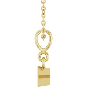 14K Yellow Gold 3x3 mm Asscher Solitaire 18" Necklace Mounting – image 6