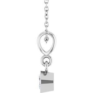 Sterling Silver 3x3 mm Asscher Solitaire 18" Necklace Mounting – image 5