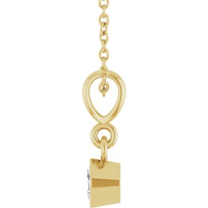 10K Yellow Gold 3x3 mm Asscher Solitaire 18" Necklace Mounting – image 5