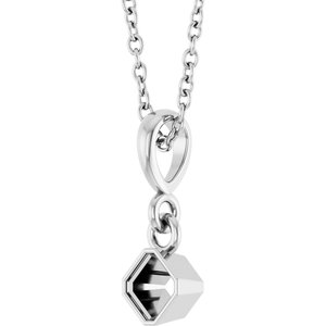 10K White Gold 3x3 mm Asscher Solitaire 18" Necklace Mounting – image 4