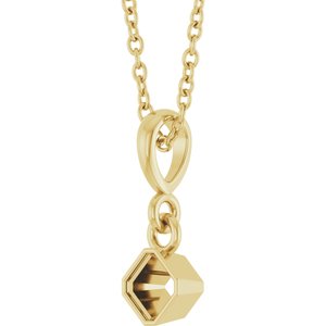 10K Yellow Gold 3x3 mm Asscher Solitaire 18" Necklace Mounting – image 4