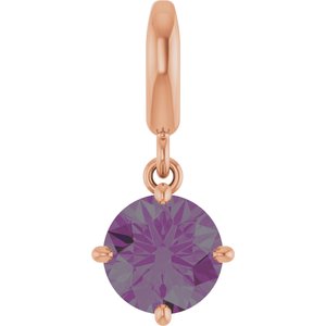 14K Rose Gold Lab-Grown Alexandrite Charm/Pendant