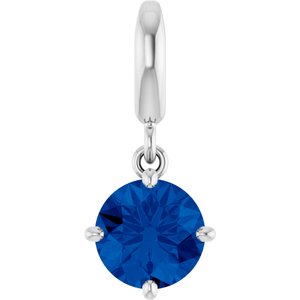 Sterling Silver Natural Blue Sapphire Charm/Pendant