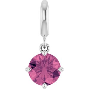 Sterling Silver Natural Pink Tourmaline Charm/Pendant